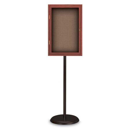 United Visual Products Corkboard, Triple Door, Radius Frame, 72x36", Black/Medium Gray UV7005-BLACK-MEDGRY